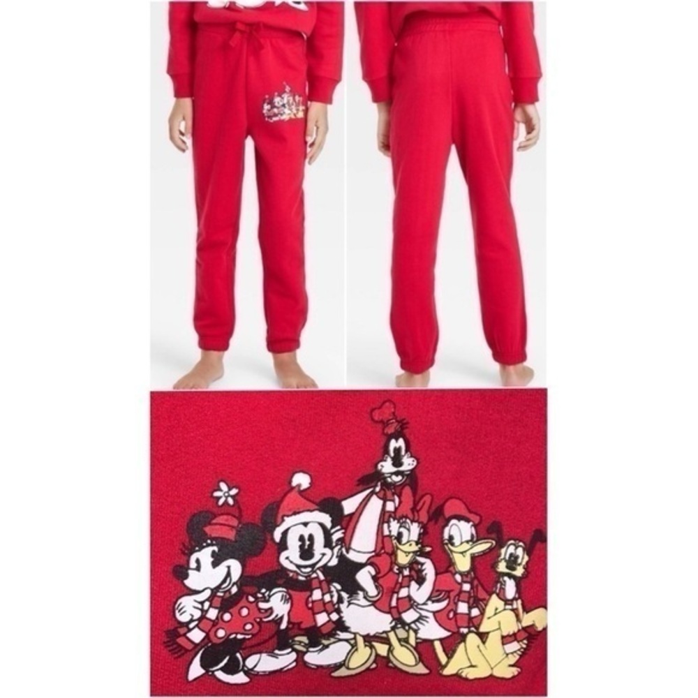 Kids Disney Mickey & Friends Holiday Elastic Waist Drawstring Jogger Sweat Pants